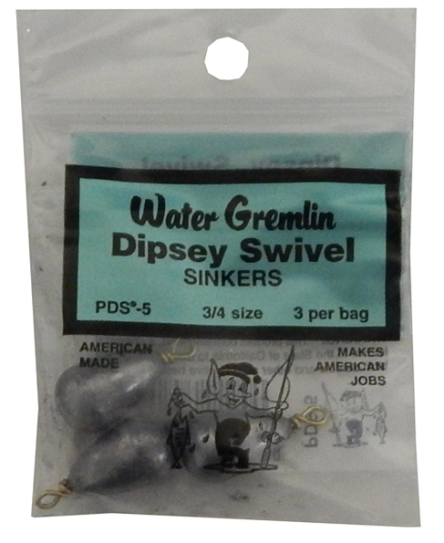 NEW 3/PACK Water Gremlin Lead Swivel Sinkers