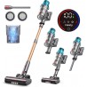NEW Cordless Vacuum Cleaner 45Kpa 550W, 60 Mins Stick Vacuum, Touch Screen, Wall Mount Charging, Anti-Tangle Rollor, 1.5 L Dustcup, Upright Vacuum Cleaner for Pet Hair, Carpets, Hard Floors