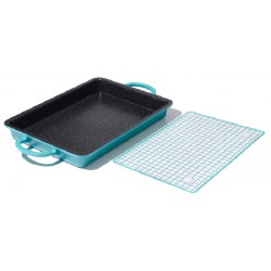 LIGHTLY HANDLED Curtis Stone 2-In-1 Baker/Griddle Pan - TURQUOISE