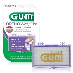NEW GUM Orthodontic Wax for Braces and Dental Devices - Soothing Dental Wax with Vitamin E and Aloe Vera - Clear Color - Unflavored