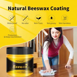 NEW 100G PIPIHUA Beeswax Furniture Polish, Wood Seasoning Beeswax for Furniture Waterproof & Repair Wood Wax for Floors Cabinets to Protect & Care