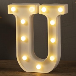 NEW HXWEIYE LED Marquee Letters Lights Sign-U, Led Letters for Party Home Birthday Anniversary Battery Powered Lighted Letters(Warm White)