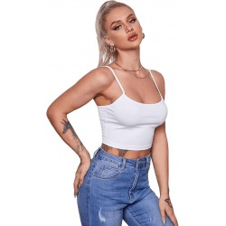 NEW XL Shein Women's Cami Crop Top Spaghetti Straps Top Crop Camisole Basic Summer Shirt Top