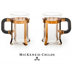 NEW MacKenzie-Childs Glass Coffee Cups (set of 2)