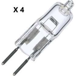 NEW 4/PACK Satco Products S3121 50-Watt 900 Lumens T4 Halogen GY6.35 Base 12-Volt Clear Light Bulb, Dimmable