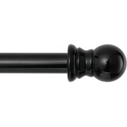 LIGHTLY USED Curtain Rods for windows,1 Diameter Metal Single Adjustable Telescoping Curtain Rod with Finials - Black (aprox: 30-90)