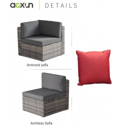NEW Aoxun 2 Pieces Patio Furniture, 1 Armrest Sofa, 1 Armless Sofa Poolside, Balcony,Backyard (Grey)