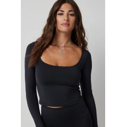 NEW XS SHEIN Contour Long Sleeve Crop T-Shirt