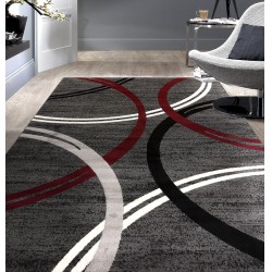 NEW 3'3 x 5' Rugshop Modern Wavy Circles Desing Area Rug  Red
