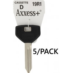 NEW 5/ACK Hillman 5932868 Key Krafter Automotive Blank 19R1 Double Sided Universal Key for Chrysler - Black & Silver