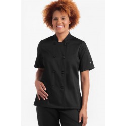 NEW MEDIUM On the Line Women's 1-Pocket Reversible Double Breasted Closure Short Sleeve Chef Coat