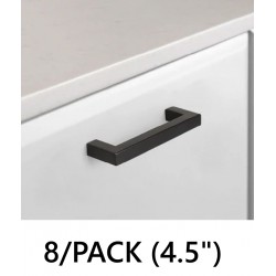 NEW 8/PACK - 4.5 - Probrico Black Cabinet Handles Modern Square Bar Drawer Pull