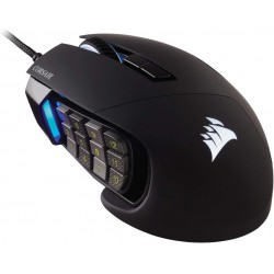 NEW Corsair SCIMITAR RGB ELITE, MOBA/MMO Gaming Mouse, Backlit RGB LED, 18000 DPI, Optical, Black, 1 Pack