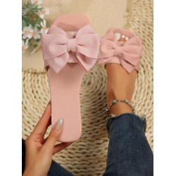 NEW SIZE 10.5 Women's Bowknot Outdoor Slippers, Stylish Non-Slip Beach Sandals with Bow