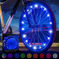 NEW Activ Life LED Bike Wheel Lights with Batteries Included, Get 100% Brighter and Visible from All Angles for Ultimate Safety & Style (1 Tire Pack, Blue)