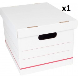 NEW 1 Box Office Depot® Brand Standard-Duty Corrugated Storage Boxes, Letter/Legal Size, 15 x 12 x 10, 60% Recycled, White/Red,