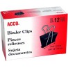 NEW ACCO Binder Fold Back Binder Clips, 1-5/8-Inch Size, Black, Box of 12 Clips (5050572024)