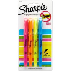NEW Sharpie Pocket Style Highlighters, Chisel Tip, Assorted Colors, 4 Count (Pack of 1)