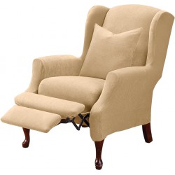 NEW Sure Fit Stretch Pique - Wing Chair Slipcover - Cream (SF38684)