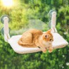 NEW Cat Window Hammock Cat Window Perch for Cats Reversible Mat Use Year-Around Foldable Cat Bed Providing Sunbath Saving Space Holds Washable Up to 40 lbs (M-21x12x9-Beige)