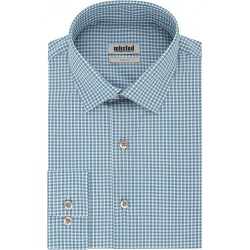 NEW 16 -16.5 Neck 32 -33 Sleeve - Unlisted by Kenneth Cole mens Slim Fit Checks and Stripes (Patterned) Dress Shirt, Lagoon