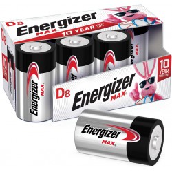 NEW 8/PACK Energizer D Batteries, D Cell Battery Premium Alkaline