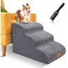 NEW Almcmy Pet Stairs for Small Dogs, 3-Step High Density Foam Dog Ramp for High Beds Couch, Extra Wide Pet Steps with Non-Slip Bottom, Ideal for Older/Injured Dogs or Pets with Joint Pain, Grey