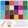 NEW Seed Beads for Bracelets,12000pcs 4mm Pony Bead Small Glass beads for Jewelry Making Art Craft Decoration DIY Bracelets (24 Color) - 4MM