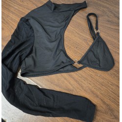 NEW SMALL WOMENS SHEIN BLACK CROP TOP
