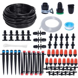NEW Podoy 130ft 40m Drip Irrigation Kit Plant Watering Sprinkler System for Garden Greenhouse Flower Bed Patio Law