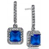 NEW Nikola Valenti Stunning white gold plated blue jewel drop earrings