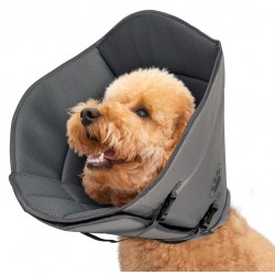 NEW MEDIUM IFurffy Dog Cone for After SurgeryBreathable Soft Dog Cone for Large Medium Small Size Dog, Adjustable Drawstring and Buckle Dog Recovery Collar to Stop Licking and Scratching Wound (M)