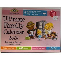 NEW 2025 MotherWord Ultimate Family Hanging Calendar,16-Month, Sept 2024 - Dec 2025, French, Medium, 15 x 9.5