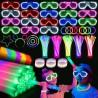 NEW SHQDD 136PCS Glow in the Dark Party Supplies, 18 PCS Foam Glow Sticks, 18 PCS LED Glasses and 100PCS Glow Sticks Bracelets,Neon Party Favors for Glow Party, Wedding, Concert,Raves and Birthday