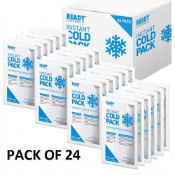NEW Instant Cold Pack, Medium Packs (7.5 x 4.5) - Ready First Aid, Provides fast Relief for Bruises, Swelling, Muscle Spasm, Pain, Headaches, Minor Ice Packs for Injuries (7.5 x 4.5, Case of 24)