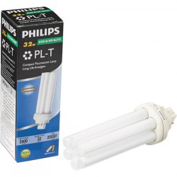 NEW Philips 32w Triple Tube 4-Pin GX24Q-3 3500k White Fluorescent Light Bulb