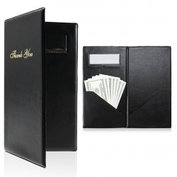 NEW NORJIN Restaurant Check Presenters, 5.5 x 10 Server Books for Waitress, Guest Check Card Holder with Gold Imprint for Restaurants Eatery Bar and Cafe