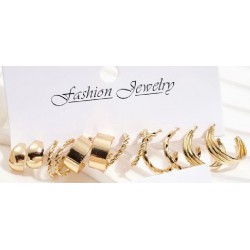 NEW Gold Hoop Earrings Set For Women