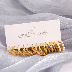 NEW Gold Hoop Earrings Set For Women