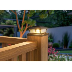 NEW btfarm Solar Post Cap Light, 2 Modes Fence Post Solar Powered Light with Edison LED Bulb, Waterproof Deck Light for Patio Garden, Solar Lights Outdoor Fits 4x4 6x6 Vinyl Wooden Post