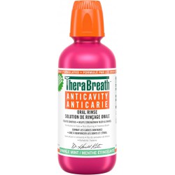 NEW EXP: 05/2025 - Therabreath Healthy Smile oral Rinse - sparkle Mint | Fluoride & Xylitol - Fights Cavities for 24 Hours | Certified Vegan, Gluten Free & Kosher, 16 ounces