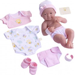 NEW JC Toys Berenguer Dolls 18543_La Newborn 8 Piece Layette gift set, 14-inch , Pink