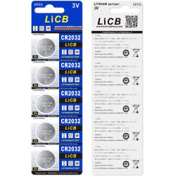 NEW 5/PACK LiCB CR2032 3V Lithium Battery