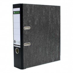 NEW Leitz A4 Size, R80 Black Marbled 2-Ring Binder, 3 Spine, European Ring Spacing