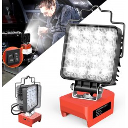 NEW Myteaworld LED Work Light (Battery Not Included) for Milwaukee m18 Battery Low Voltage Protection, 48W 4800LM Underhood Flood Lights with Upgraded Dual Switch, Cordless Work Light with 2 Charger Port for Camping Workshop