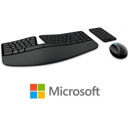 NEW Microsoft Sculpt Ergonomic Wireless Bluetrack Desktop - Keyboard and Mouse Combo: Ergonomic design, Microsoft Wireless Mouse and Keyboard with Bluetooth (English), Black