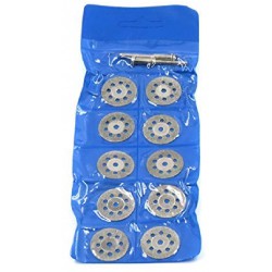 NEW Dtacke 10 pcs Diamond Cutting Wheel Cut Off Discs Diamond Cutting Wheel with Mandrel Diamond Blade for Dremel (30mm)