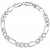 NEW LeCalla Links Sterling Silver Italian Jewelry 5 MM Figaro Chain Bracelet for Teen and Women 7.5 Inches