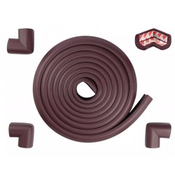NEW MEETBABY Baby Proofing Edge Corner Guards, Child Safety Furniture Bumper, Table Protectors, 3M Pre-Taped Corners, Baby Safe Edge Corner Cushion, 16.2ft - 15 ft Edge 4 Corners, Brown