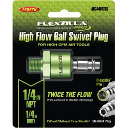 NEW Flexzilla A53440FZBS Pro High Flow Ball Swivel Plug, 1/4 Body, 1/4 MNPT